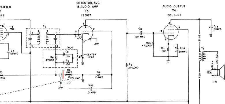 schem2 schem2 schem2 Convirtiendo una radio antigua en un amplificador de guitarra a válvulas (tubos de vacío) Convirtiendo una radio antigua en un amplificador de guitarra a válvulas (tubos de vacío) schem2