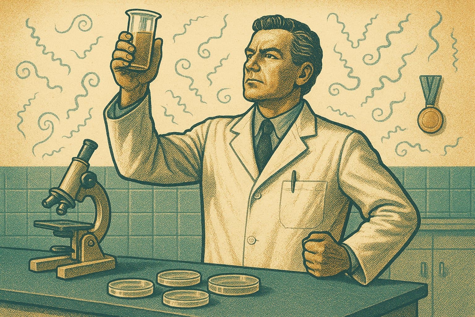 El médico que brindó con bacterias y ganó un Nobel